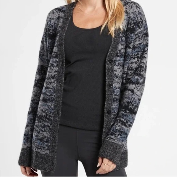 Athleta Westlake Textured Cardigan, Fog Camo Cool - Picture 1 of 9